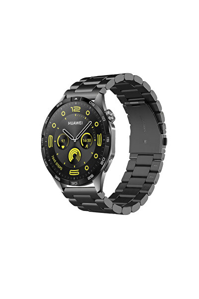 KRETON Huawei Watch Gt4 46mm Uyumlu SİYAH Kordon Klasik Baklava Model Paslanm...