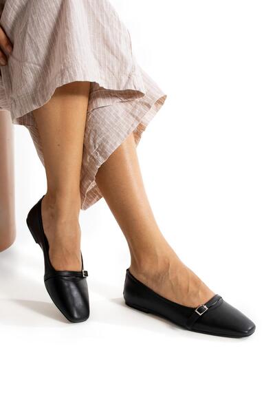 FOLLİNİ Balerini negri din piele naturală pentru femei