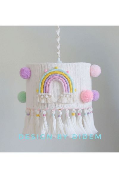 Tasarı Sanatı Baby / Kids Room 100% Handcrafted Macrame Rainbow Chandelier