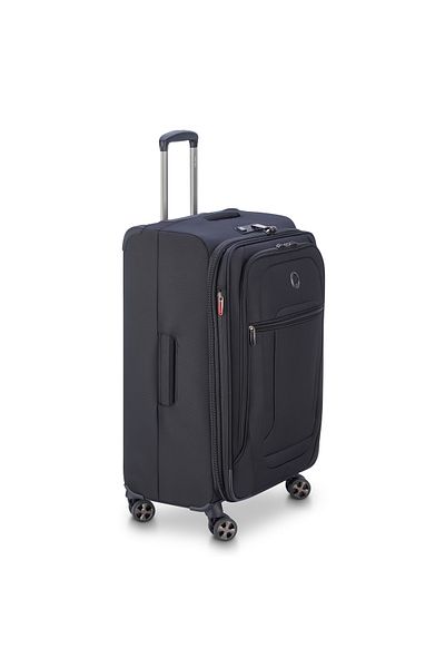 Delsey Helium Dlx 2.0 71cm Softcase Expandable 4 Double Wheel Check-in Luggage Trolley Black