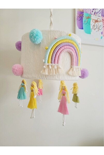 Tasarı Sanatı Bebek / Çocuk Odası %100 El Işçiliği Makrome Gökkuşaklı Bebek V...