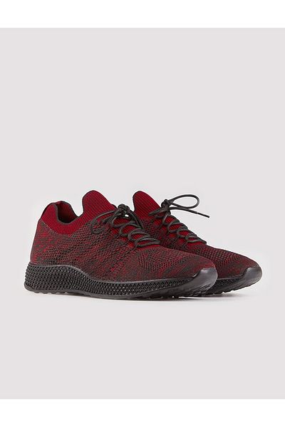 Cabani Knitwear Claret Red Lace-Up Men's Sports Shoes