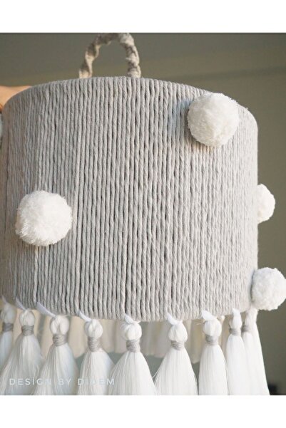 Tasarı Sanatı Bebek Çocuk Odası %100 El Işçiliği Makrome Ponpunlu Avize