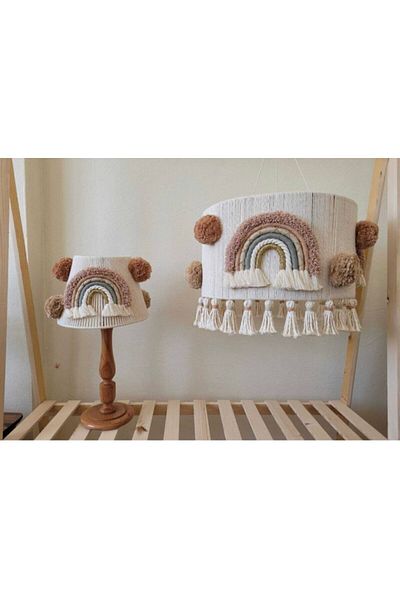 Tasarı Sanatı Baby / Kids Room Macrame Special Design Lampshade-Chandelier Lighting Set
