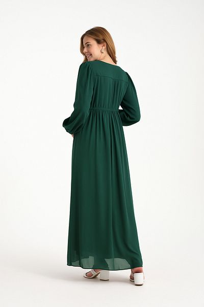 KATLİN MATERNİTY WEAR فستان شيفون للحمل - دانتيل الخصر وتفاصيل أزرار (للرضاعة)
