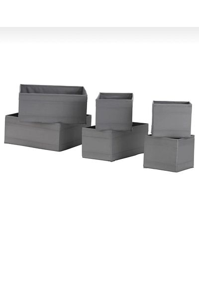 IKEA Skubb Λευκό Συρτάρι Ντουλάπας Κουτί 6 τεμαχίων - Organizer εσωτερικά