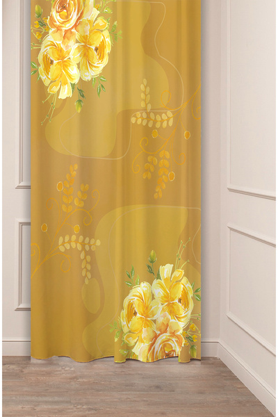 GREENDECOR الزهور البوهيمية ورقة الورد البيج منقوشة تصميم خاص مطبوع رقميًا (ج...