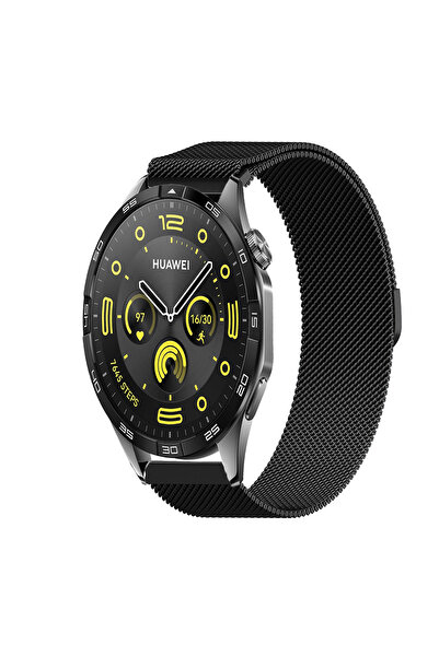 Tagomoon Huawei Watch Gt4 46mm Uyumlu Kordon Hasır Metal Örgü Tarz Mıknatıslı...