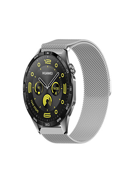 Tagomoon Huawei Watch Gt4 46mm Uyumlu Kordon Hasır Metal Örgü Tarz Mıknatıslı...
