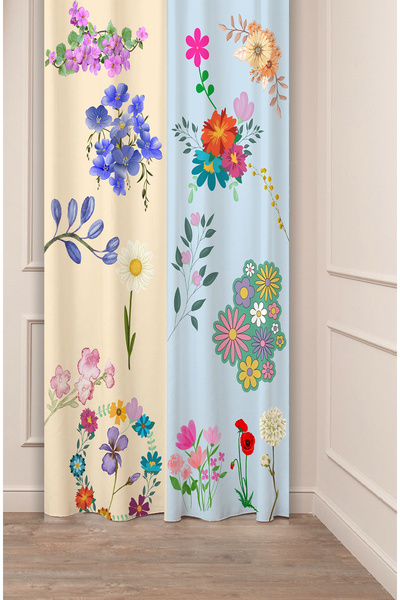 GREENDECOR الزهور ديزي الملونة منقوشة تصميم خاص مطبوعة رقمية (جناح واحد) الحد...