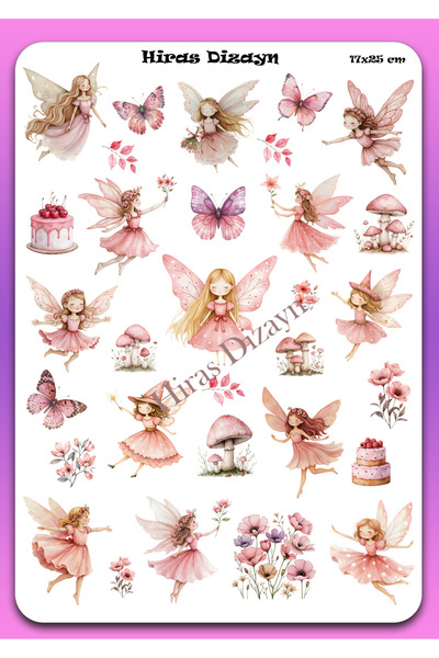 Hiras Dizayn 17x25cm veliki list sa nalepnicama vilinskih leptira i pečuraka,...