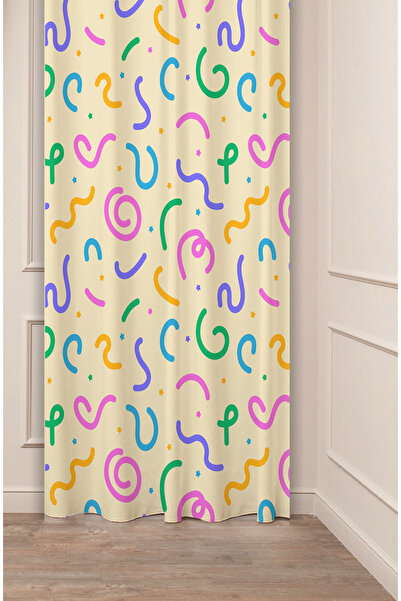 GREENDECOR خط هندسي بوهيمي بسيط بيج منقوش تصميم خاص مطبوع رقميًا (جناح واحد) ...