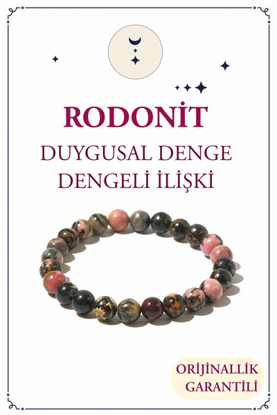 Rhodonite Natural Stone Bracelet (EMOTIONAL HEALING and BALANCED RELATIONSHIPS) 1st quality Natural Stone