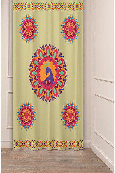 GREENDECOR Floral Antique Ethnic Patterned Special Design Digital Printed (Si...