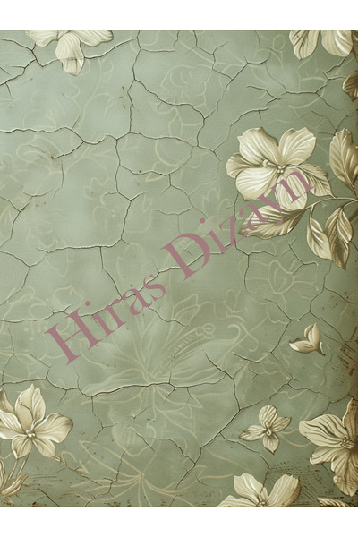 Hiras Dizayn Botanik Yeşil Yaprak Desenli Yatay A4 Mektup Kağıdı 10 adet Resimli A4