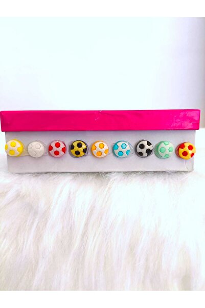 Zedhobi 24 Adet Karışık Renkli Yuvarlak Futbol Topu Figürlü Düğme