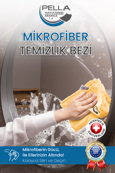 Pella Shop 5li 40x30cm Mikrofiber Temizlik Bezi - Yeni Renkler