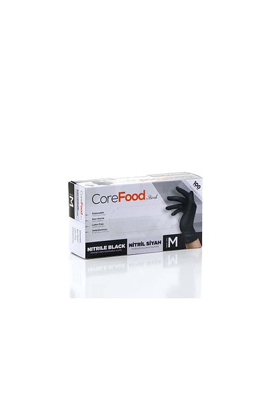 Bimel Black Nitrile Gloves Powder Free (m) 100 Pack 5 Pieces