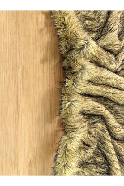 PLUSH STUDIO ISTANBUL Doğal Görünümlü Kürk Desenli Uzun Tüylü Peluş Kumaş - 50x150 Cm