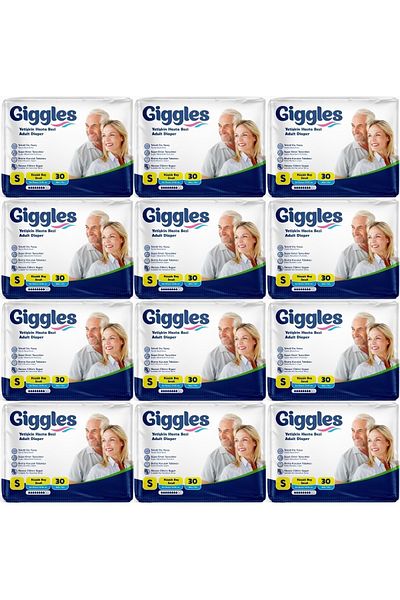 giggles Adult Waistband Diapers - Small Textile Surface, 360 Pieces (12Pk*30)