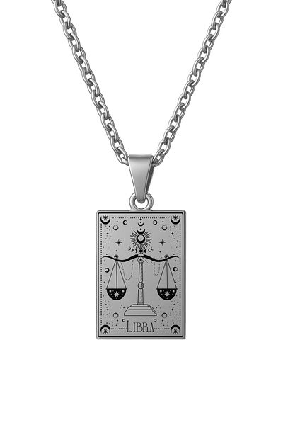 ArtinArt Libra Zodiac Sign Tarot Necklace |   316L Anti-Tarnish Steel