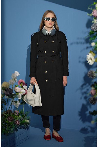 Fatma Atasoy Oversize Black Trench Coat