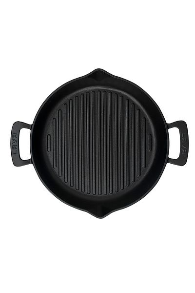 Lava Cast Round Grill Pan Cast Iron Solid Double Handle Diameter(Ø)32cm