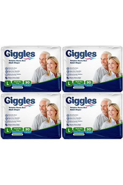 giggles Adult Waistband Diapers - Large (L) 120 Pieces (4Pk*30)