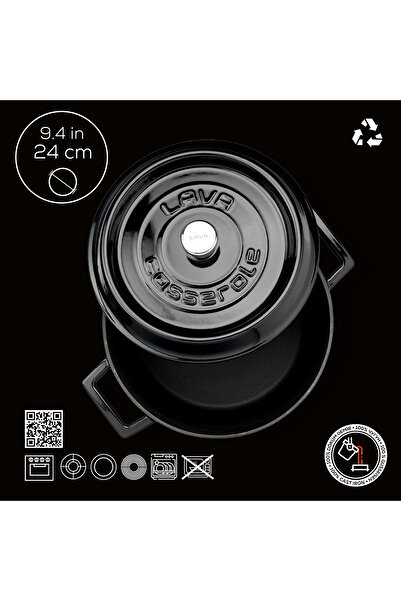 Lava Döküm Yuvarlak Tencere. Trendy Çap(Ø) 24cm.