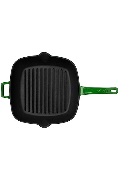 Lava Cast Square Grill Pan Cast Iron Solid Handle Size 26x26cm