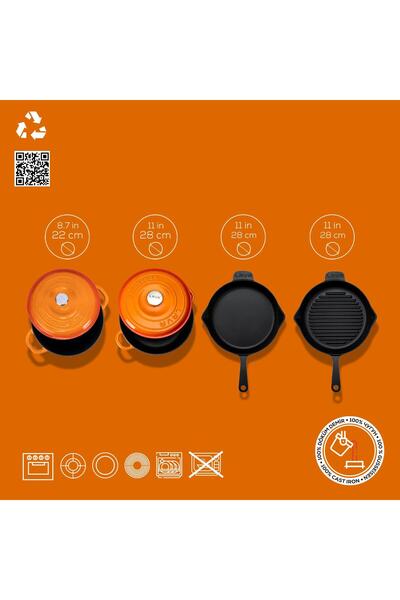 Lava Döküm 4x New Heritage Serisi Döküm Demir Tencere Tava Çeyiz Seti