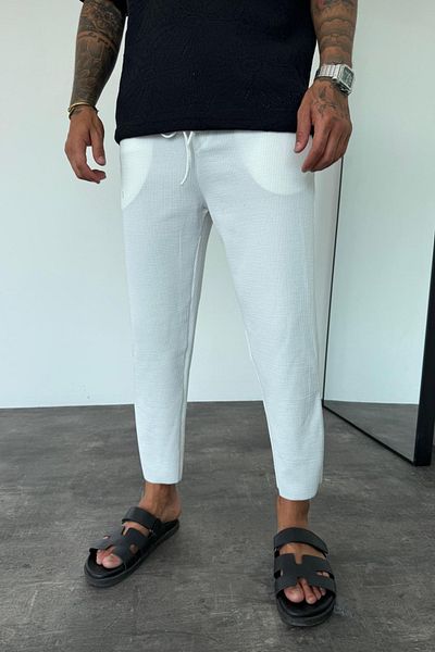 MADZEYMODA Boyfriend Molded White Jogger για άνδρες