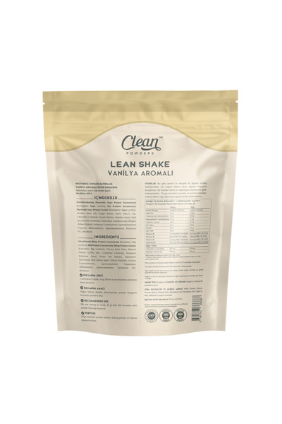 Clean Powders Lean Shake 600 Gr - Vanilya