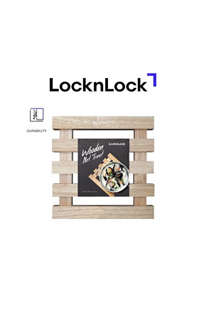 locknlock حامل ثلاثي خشبي P00280 - ملحق مطبخ متين ومقاوم للحرارة وغير قابل لل...