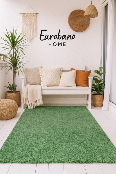 EUROBANO Çağla Shaggy Kaymaz Taban Yumuşak Yıkanabilir Yolluk Halı