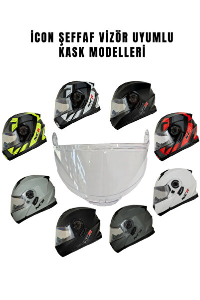 NCR Icon Çene Açılır Şeffaf Vizör Camı