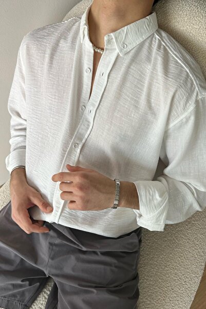 Flaw Wear Λευκό πουκάμισο Chill Cozy Relax Fit