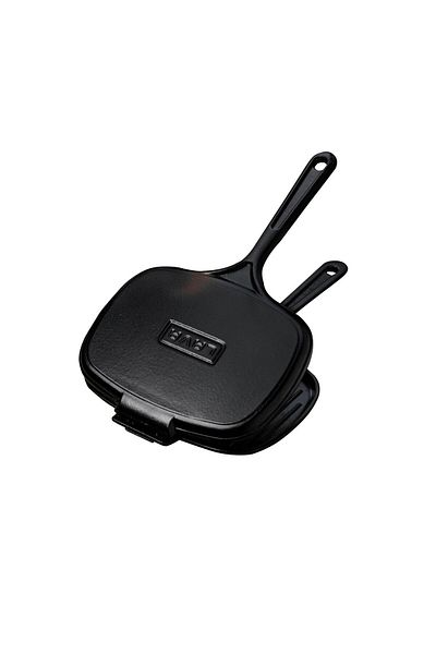 Lava Cast Rectangular Grill Toaster Cast Iron Solid Handle Size 18x26cm