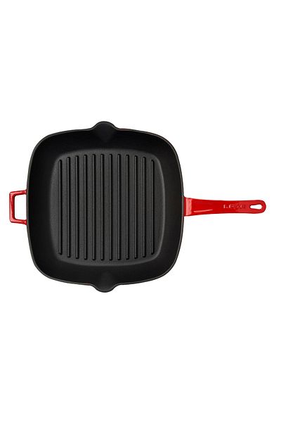 Lava Cast Square Grill Pan Cast Iron Solid Handle Size 28x28cm