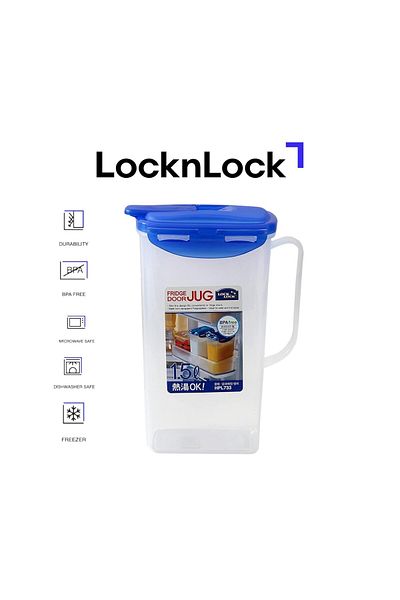 locknlock 1.5L Fridge Door Jug with Resealable Flip-Top