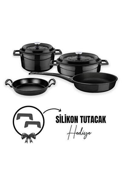 Lava Döküm 4x Trendy Serisi 7 Parça Tencere & Tava Seti