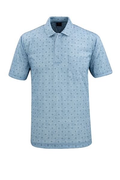 Çizgi Triko Ανδρικό μπλουζάκι Polo Neck Digital Printing Classic Fit με τσέπη - 5104