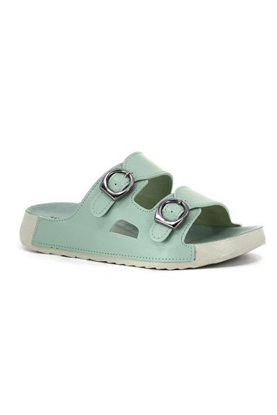 soElite Women's Slippers Double Banded Buckle Anatomical Sole Comfortable Adjustable Home City Beach Slippers