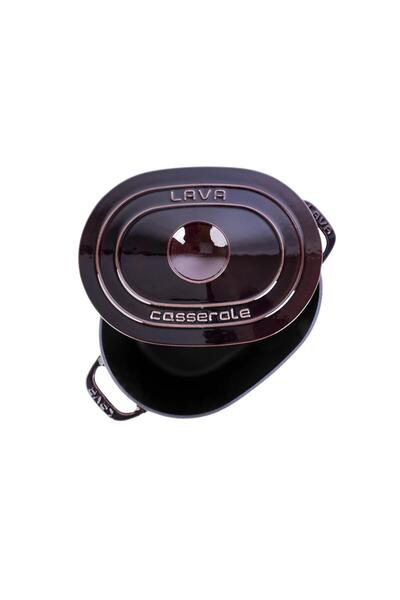 Lava Döküm Oval Tencere Döküm Demir Kapak Experience Majolik Serisi Ölçü 24x33cm.