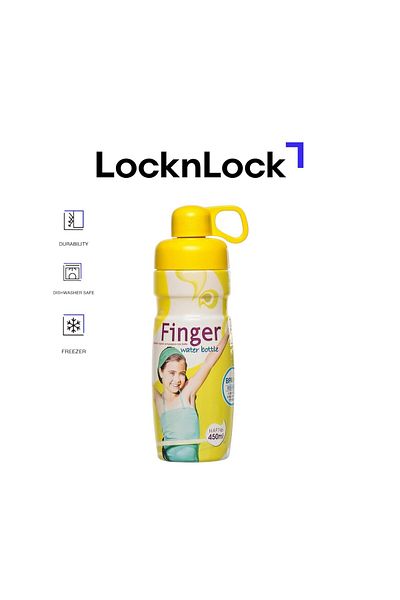 locknlock زجاجة مياه بحجم 450 مل - صفراء