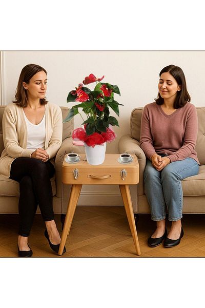 Özka Hobi Ahşap Raw MDF Paintable Decorative Suitcase Coffee Table