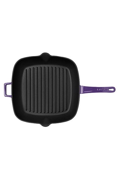 Lava Cast Square Grill Pan Cast Iron Solid Handle Size 28x28cm