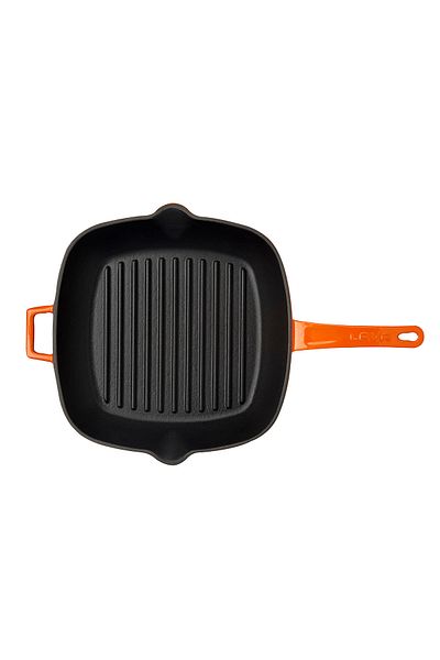 Lava Cast Square Grill Pan Cast Iron Solid Handle Size 26x26cm