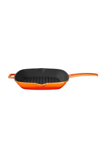 Lava Cast Square Grill Pan Cast Iron Solid Handle Size 26x26cm