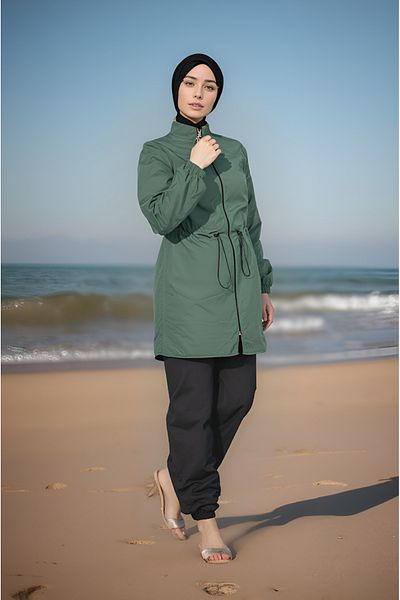 dilber fashion Bone Bag and Drawstring Waist Hijab Swimsuit Set